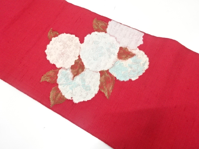 JAPANESE NAGOYA OBI / WOVEN HYDRANGEA